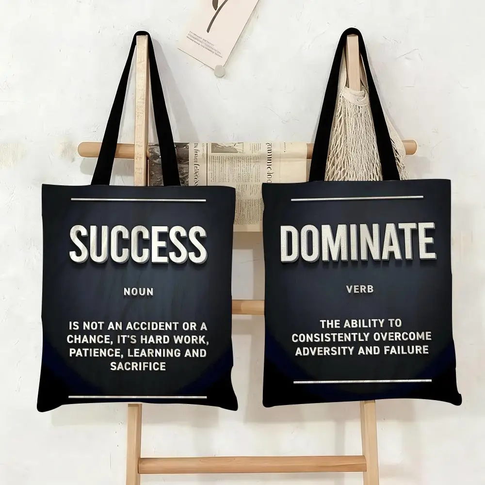 Motivational Words Storage Bags Canvas Tote Bag Large Capacity Double-Sided Print Reusable Shopping Bag Shoulder Bag
Motivational Words Storage Bags Canvas Tote Bag Large Capacity Double-Sided Print Reusable Shopping Bag Shoulder Bag