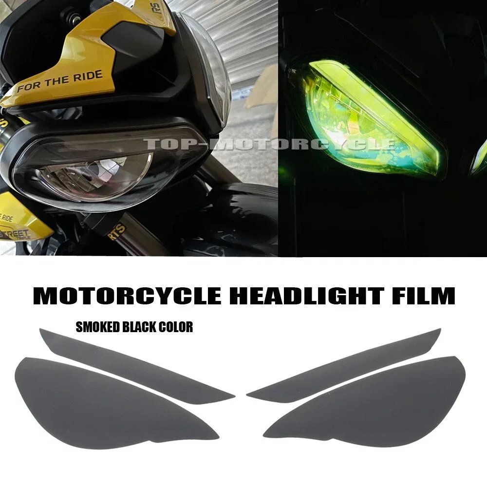 Motorcycle Headlight Film Protective Film Sticker Headlamp For Street Triple 765 765R 765RS gold/smoked black /clear 2023 2024
Motorcycle Headlight Film Protective Film Sticker Headlamp For Street Triple 765 765R 765RS gold/smoked black /clear 2023 2024