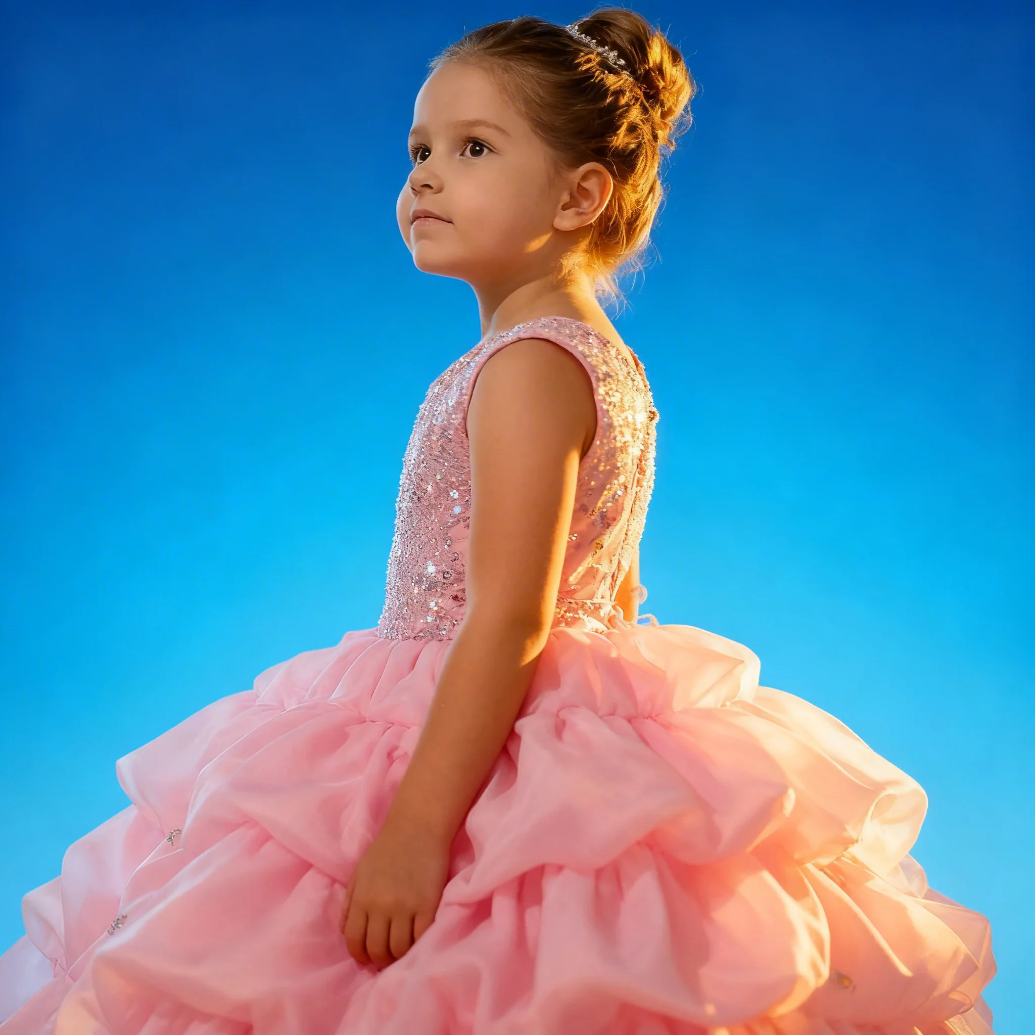 Customized Champagne Flower Girl Dress Wedding Sequin Layered Floor Length Princess Gown for First Communion Formal Party
Customized Champagne Flower Girl Dress Wedding Sequin Layered Floor Length Princess Gown for First Communion Formal Party