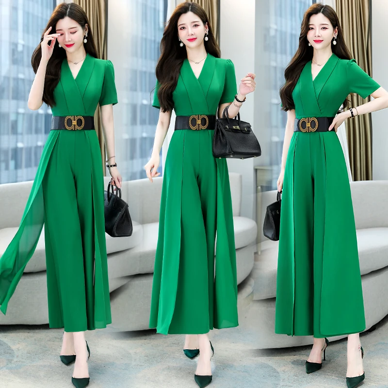 Ele Летний женский цельный костюм в Корейском стиле, высококачественные шифоновые широкие брюки, Dra Quali, модный дизайн
Ele Летний женский цельный костюм в Корейском стиле, высококачественные шифоновые широкие брюки, Dra Quali, модный дизайн