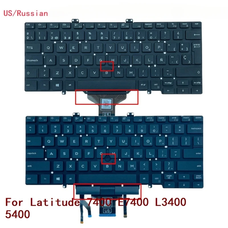 Новая клавиатура с подсветкой для ноутбука США/RU для Dell Latitude 7400 E7400 L3400 5400
Новая клавиатура с подсветкой для ноутбука США/RU для Dell Latitude 7400 E7400 L3400 5400