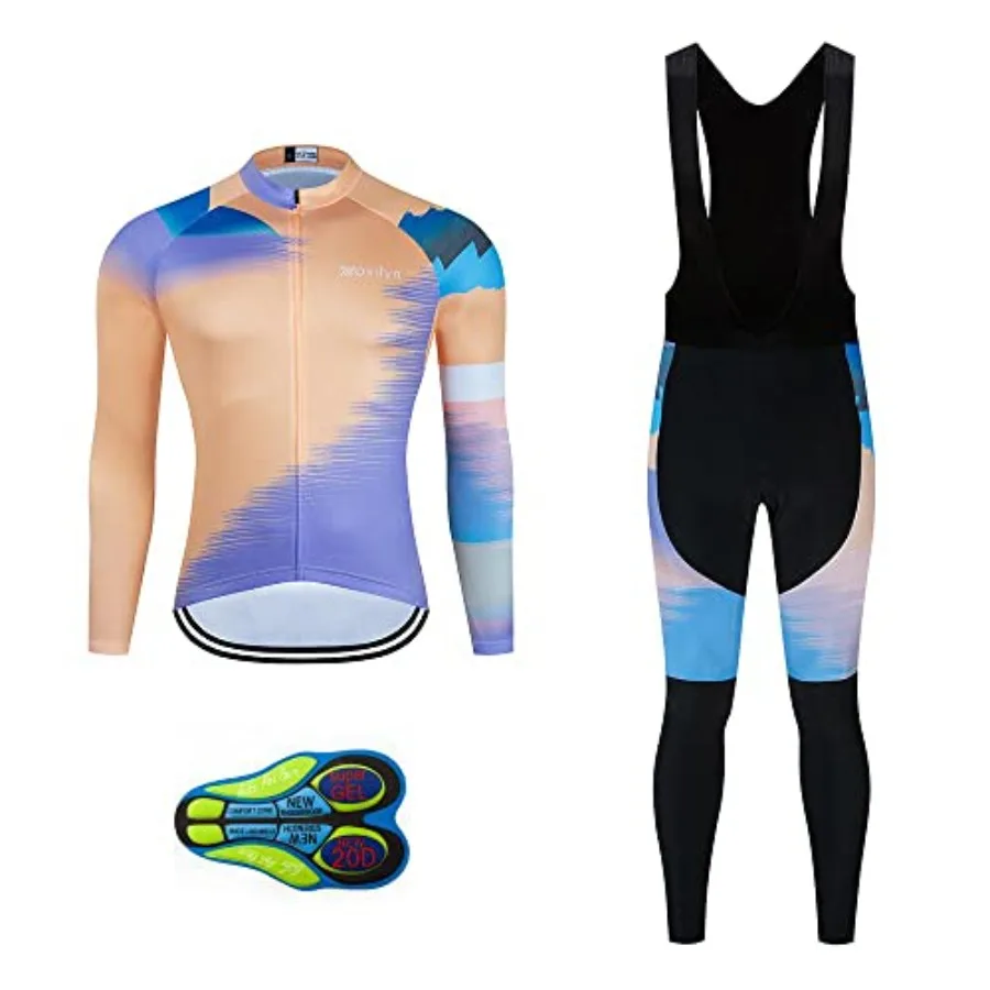Cycling Jerseys Men Set Bike Clothing for Men Long Sleeve Bike Jacket and Cycling Bibs Pants with 20D Gel Pad
Cycling Jerseys Men Set Bike Clothing for Men Long Sleeve Bike Jacket and Cycling Bibs Pants with 20D Gel Pad