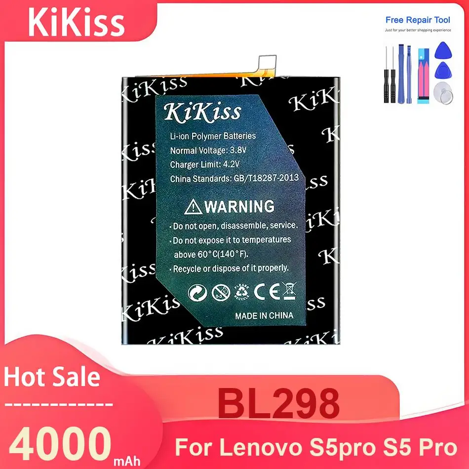 Аккумулятор для мобильного телефона KiKiss для Lenovo S5 Pro, BL298, 4000 мАч
Аккумулятор для мобильного телефона KiKiss для Lenovo S5 Pro, BL298, 4000 мАч