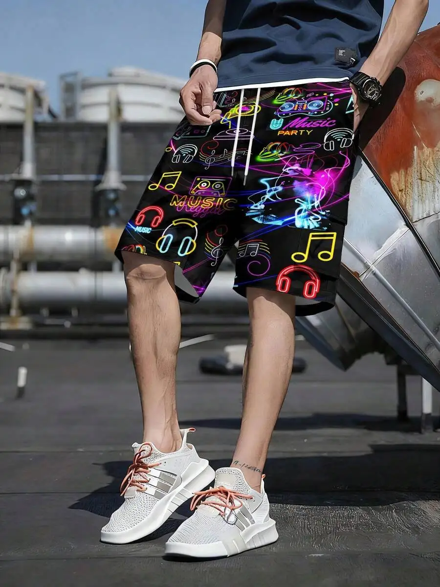 Mens Casual 3D Printed Neon Music Party Shorts For Summer Outdoor
Mens Casual 3D Printed Neon Music Party Shorts For Summer Outdoor
