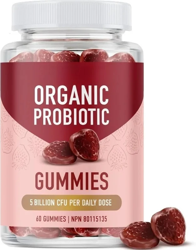 Organic probiotic gummies with 5 billion CFU probiotics for digestive health and immune support - Bacillus subtilis 60 gummies 
Organic probiotic gummies with 5 billion CFU probiotics for digestive health and immune support - Bacillus subtilis 60 gummies