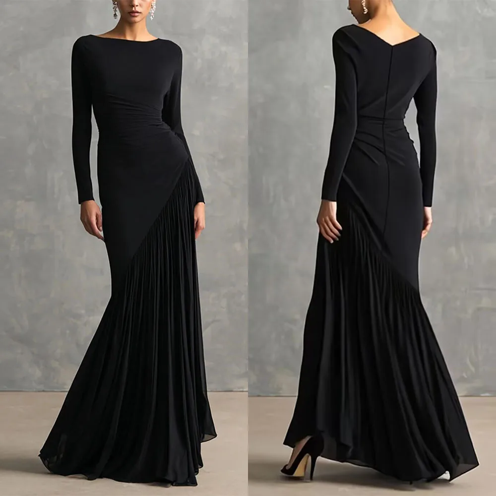 Customized O-neck Floor Length Black Wedding Party Dresses Full Sleeves Vestidos En Liquidación Envío Gratis De Noche فستان 드레스
Customized O-neck Floor Length Black Wedding Party Dresses Full Sleeves Vestidos En Liquidación Envío Gratis De Noche فستان 드레스