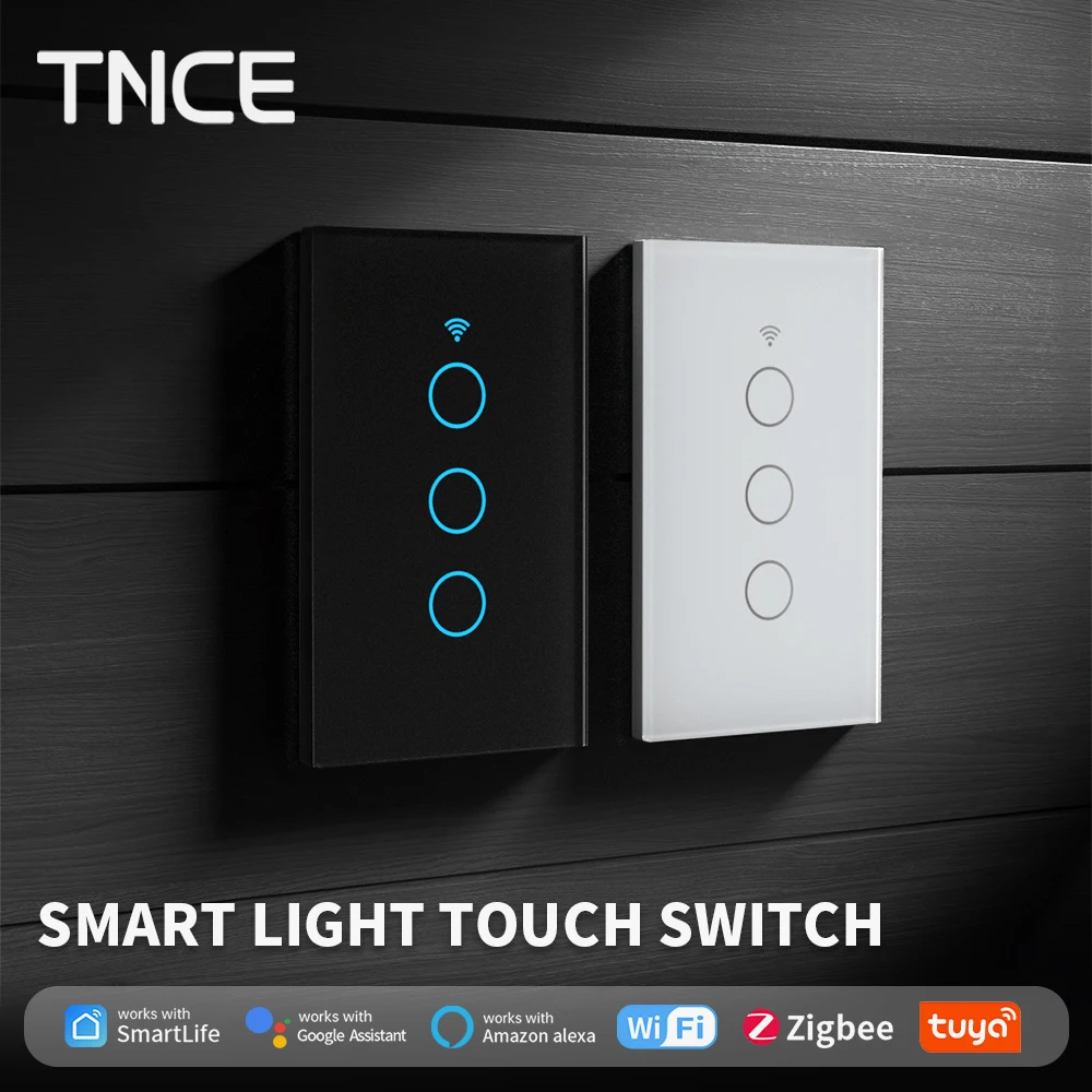 TNCE Tuya Wi-Fi/Zigbee Умный выключатель света Нейтральный провод/Нейтральный провод не требуется Настенный сенсорный переключатель Работает с Alexa Google Home
TNCE Tuya Wi-Fi/Zigbee Умный выключатель света Нейтральный провод/Нейтральный провод не требуется Настенный сенсорный переключатель Работает с Alexa Google Home