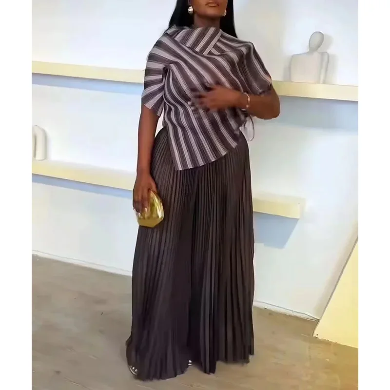 2024 Miyake Pleated Set Dual Color Irregular Long Belt Top High Waist Versatile Trousers 2-piece Set New in Autumn
2024 Miyake Pleated Set Dual Color Irregular Long Belt Top High Waist Versatile Trousers 2-piece Set New in Autumn