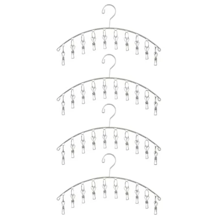 Clothes Hanger with 10 Clips, Stainless Steel, Windproof, for Drying Socks, Bras, Underwears, Baby Clothes, Hats, Scarfs, Towel
Clothes Hanger with 10 Clips, Stainless Steel, Windproof, for Drying Socks, Bras, Underwears, Baby Clothes, Hats, Scarfs, Towel