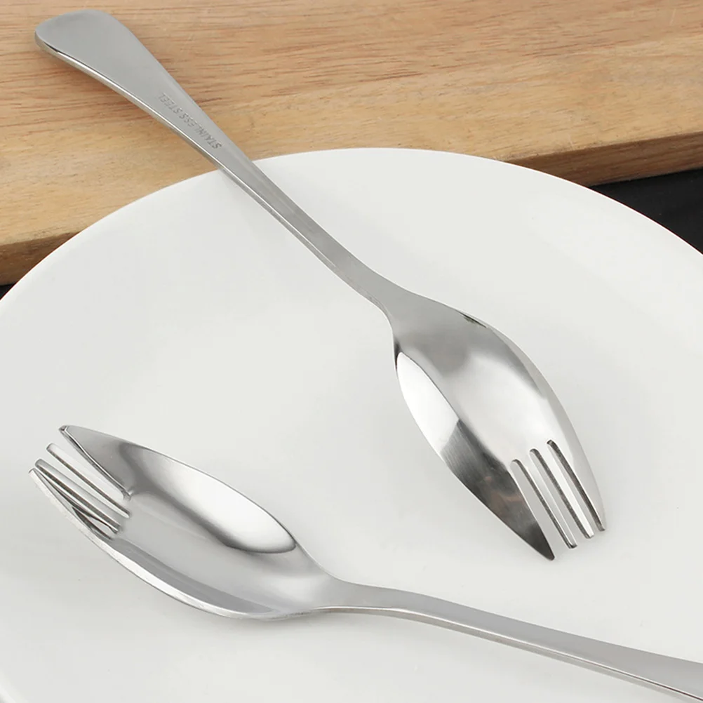 Salad Sporks Picnic Instant Noodle Stainless Steel Dual-purpose Spoon Metal Tableware
Salad Sporks Picnic Instant Noodle Stainless Steel Dual-purpose Spoon Metal Tableware