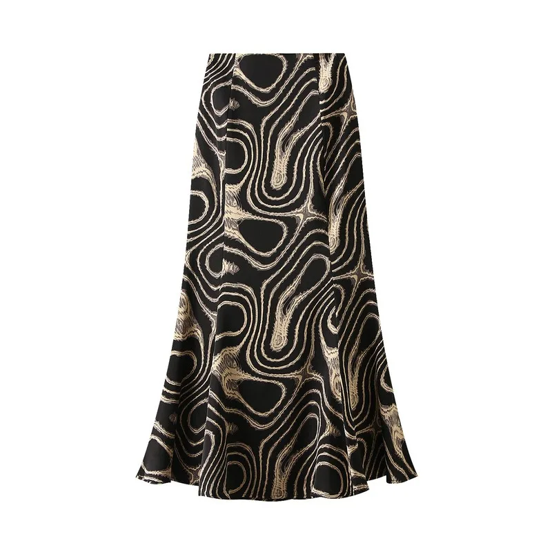 Women Retro Elegant Long Skirt Summer 2024 Korean Fashion Vintage Printed Skirts High Waist Slim-fit Fishtail Skirts Office Lady
Women Retro Elegant Long Skirt Summer 2024 Korean Fashion Vintage Printed Skirts High Waist Slim-fit Fishtail Skirts Office Lady