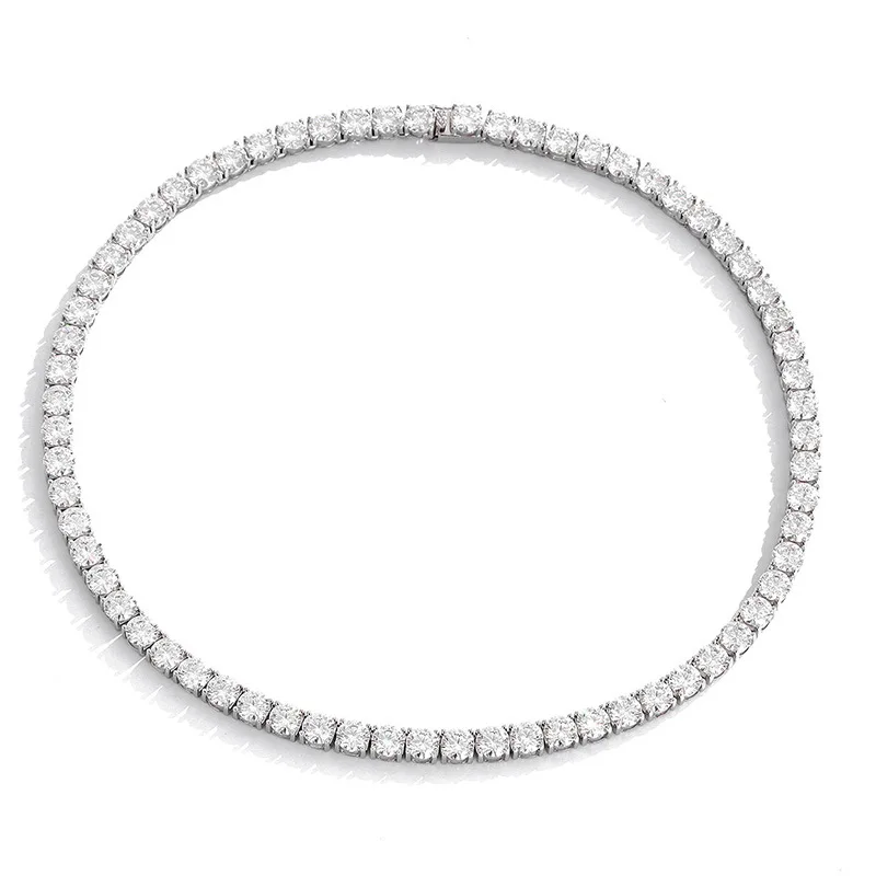 Viora Jewelry Luxury Solid Platinum PT950 Women's 1 karat Moissanite Diamond Necklace 6.5mm Four Claw Tennis Neck Chain
Viora Jewelry Luxury Solid Platinum PT950 Women's 1 karat Moissanite Diamond Necklace 6.5mm Four Claw Tennis Neck Chain
