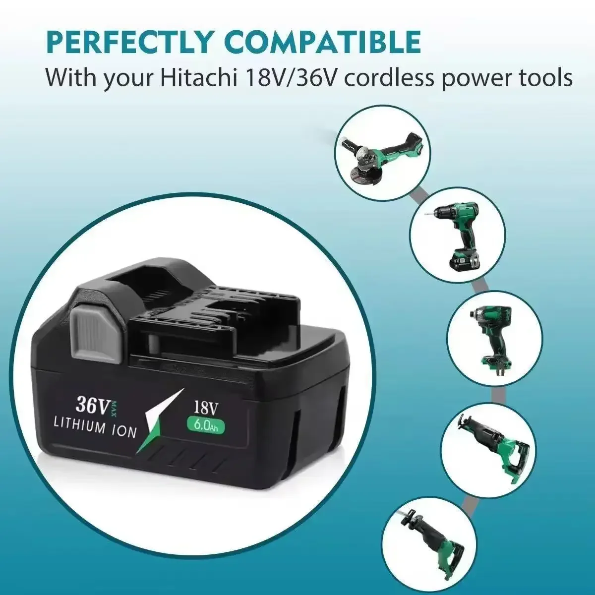 For 18V 36V Hitachi Hikoki Metabo HPT BSL36A18 BSL36B18 Battery, 6.0Ah Li-ion Rechargeable Power Tool Batteries High Performance
For 18V 36V Hitachi Hikoki Metabo HPT BSL36A18 BSL36B18 Battery, 6.0Ah Li-ion Rechargeable Power Tool Batteries High Performance
