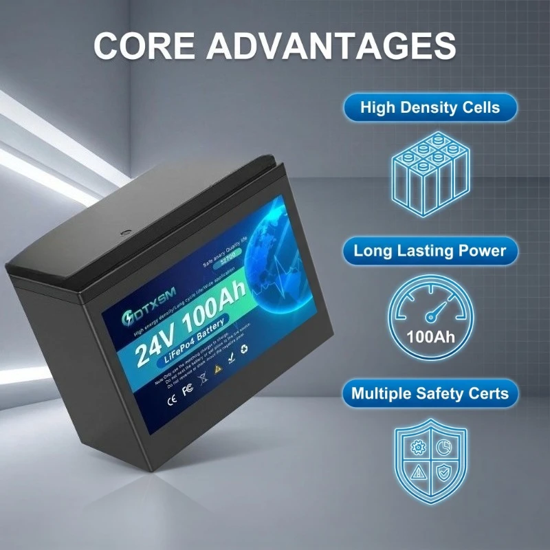 New 24V 100Ah lifepo4 battery pack, RV backup battery, camping power supply, 24V rechargeable battery, 100Ah deep cycle battery
New 24V 100Ah lifepo4 battery pack, RV backup battery, camping power supply, 24V rechargeable battery, 100Ah deep cycle battery