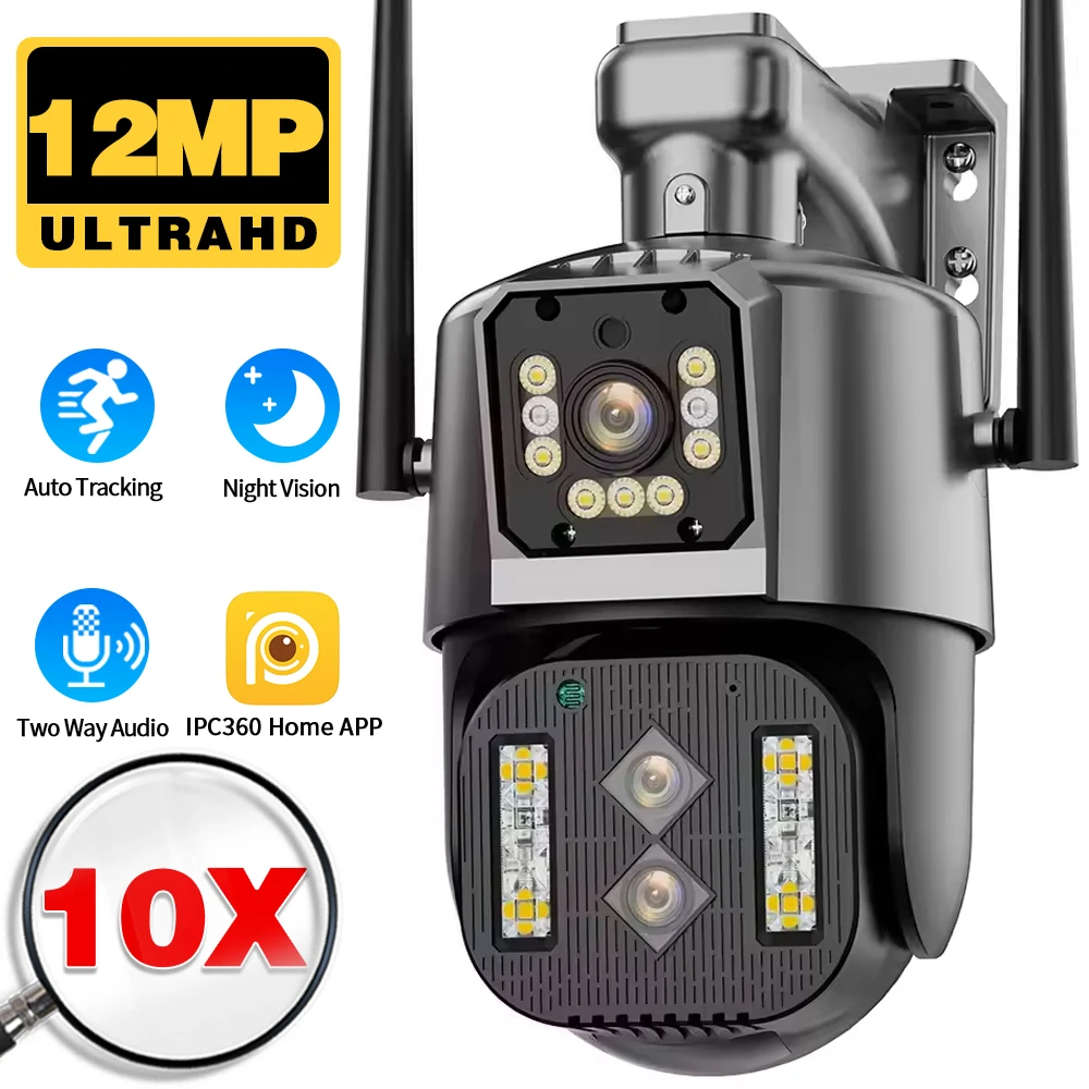 6K 12MP WiFi IP Camera Outdoor 10x Zoom Dual-screen Automatic Tracking Waterproof PTZ WiFi Surveillance Camera IPC360 Home
6K 12MP WiFi IP Camera Outdoor 10x Zoom Dual-screen Automatic Tracking Waterproof PTZ WiFi Surveillance Camera IPC360 Home