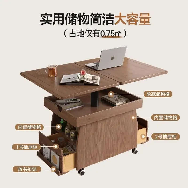 Solid wood mobile coffee table living room home new modern simple small apartment sofa lifting table folding cart side table
Solid wood mobile coffee table living room home new modern simple small apartment sofa lifting table folding cart side table