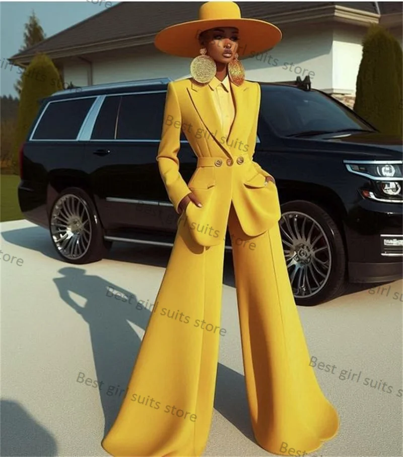 Yellow Cotton Women Suits 2 Piece Blazer+Wide Leg Pants Formal Office Lady Prom Jacket Customized Autumn Wedding Coat Outfit
Yellow Cotton Women Suits 2 Piece Blazer+Wide Leg Pants Formal Office Lady Prom Jacket Customized Autumn Wedding Coat Outfit
