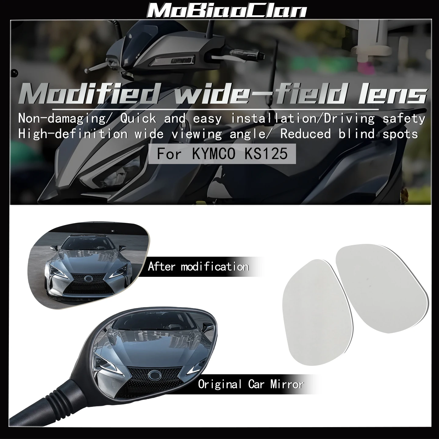 For KYMCO KS125 Motorcycle modification accessories Convex Mirror Increase Rearview Mirrors Side Mirror View Vision Lens
For KYMCO KS125 Motorcycle modification accessories Convex Mirror Increase Rearview Mirrors Side Mirror View Vision Lens