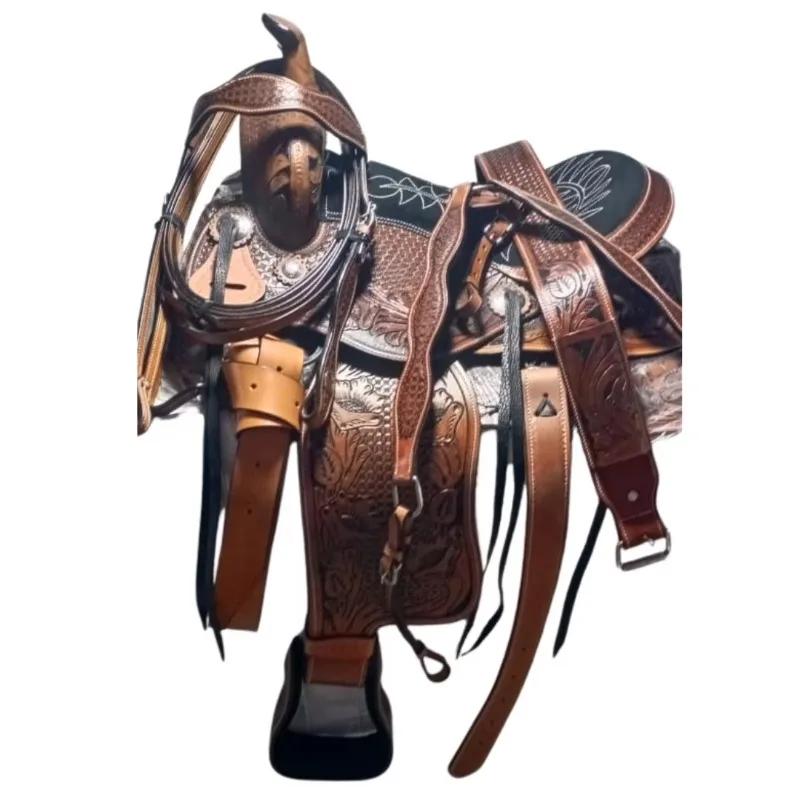 Western Saddle Set English Buffalo Leather Horse Plastic/Wood Tree Floral Carving Heavy Duty Shock Absorption
Western Saddle Set English Buffalo Leather Horse Plastic/Wood Tree Floral Carving Heavy Duty Shock Absorption