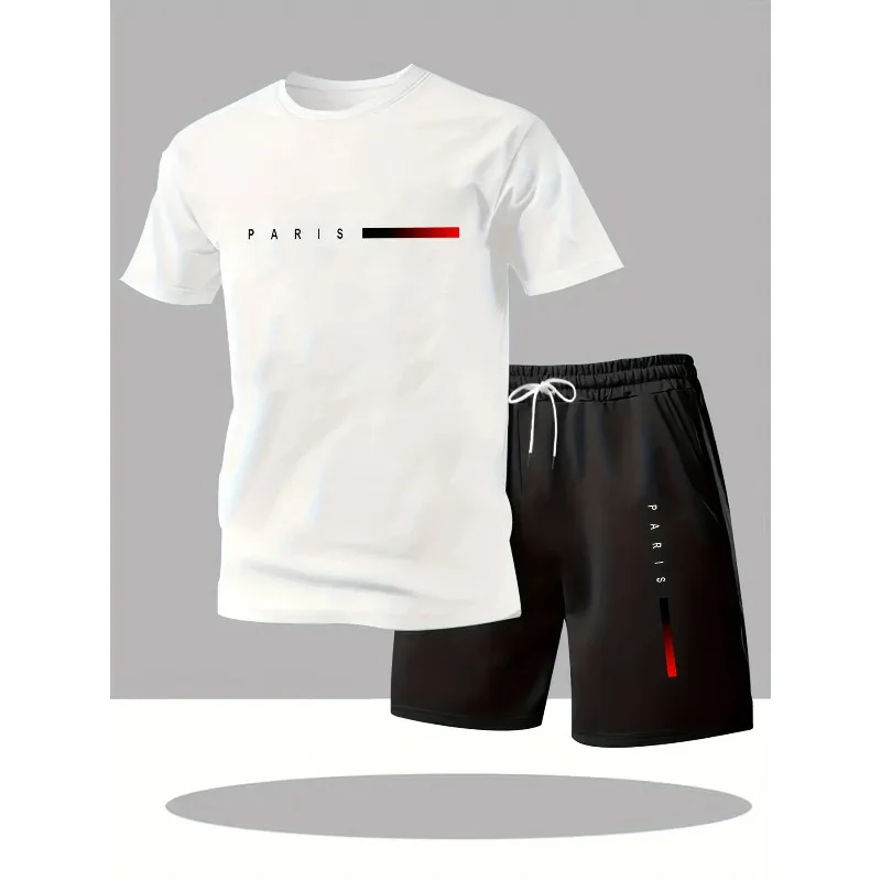 New summer fitness sportswear for men, short-sleeved T-shirt and shorts two-piece set, breathable and quick-drying casual wear.
New summer fitness sportswear for men, short-sleeved T-shirt and shorts two-piece set, breathable and quick-drying casual wear.