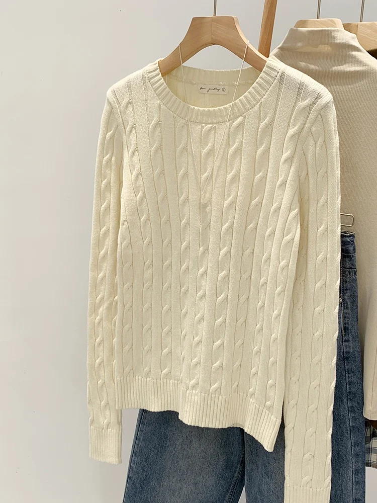 Women's round Neck Pure Cotton Twist Sweater Slim Fit Knitted Shirt Inner Wear Base Layer Autumn Winter New Style Beautiful Top
Women's round Neck Pure Cotton Twist Sweater Slim Fit Knitted Shirt Inner Wear Base Layer Autumn Winter New Style Beautiful Top