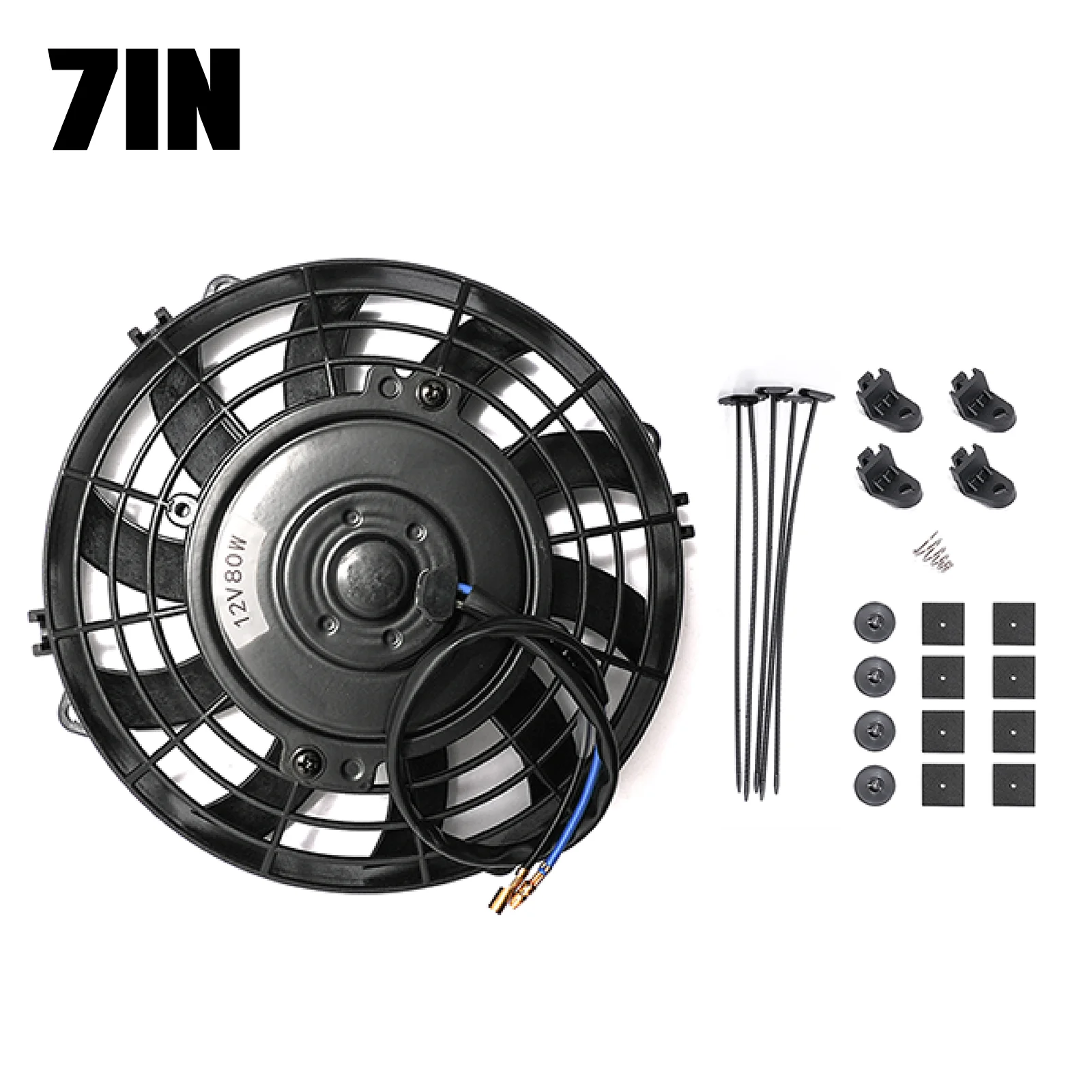 7 Inch Universal 12V 80W 10 Blades Slim Reversible Electric Radiator AUTO FAN Push Pull With mounting kit Type
7 Inch Universal 12V 80W 10 Blades Slim Reversible Electric Radiator AUTO FAN Push Pull With mounting kit Type