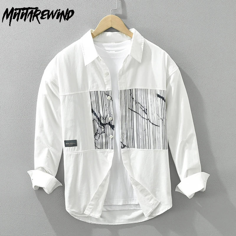 Рубашки с принтом в японском стиле, мужская уличная модная верхняя одежда, весенняя повседневная белая рубашка из чистого хлопка с длинными рукавами, мужская литературная одежда
Рубашки с принтом в японском стиле, мужская уличная модная верхняя одежда, весенняя повседневная белая рубашка из чистого хлопка с длинными рукавами, мужская литературная одежда