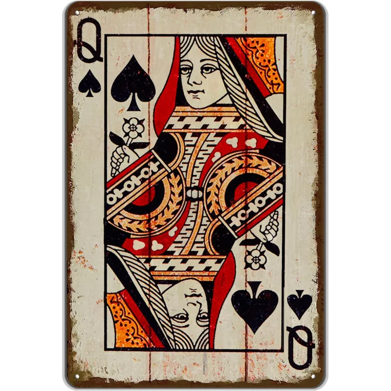 Iron Painting Interesting Art Retro Poker Wall Decoration Metal Signs Men's Cave Home Cafe Bar Store 12x8 inches Spades Queen
Iron Painting Interesting Art Retro Poker Wall Decoration Metal Signs Men's Cave Home Cafe Bar Store 12x8 inches Spades Queen