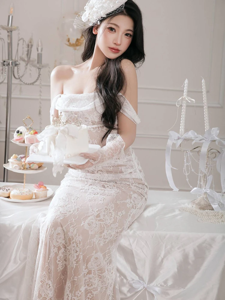 2026 New Princess Style White Lace Dress for Studio Photography Female Celebrity Costume Elegant Ladylike Fashionable
2026 New Princess Style White Lace Dress for Studio Photography Female Celebrity Costume Elegant Ladylike Fashionable