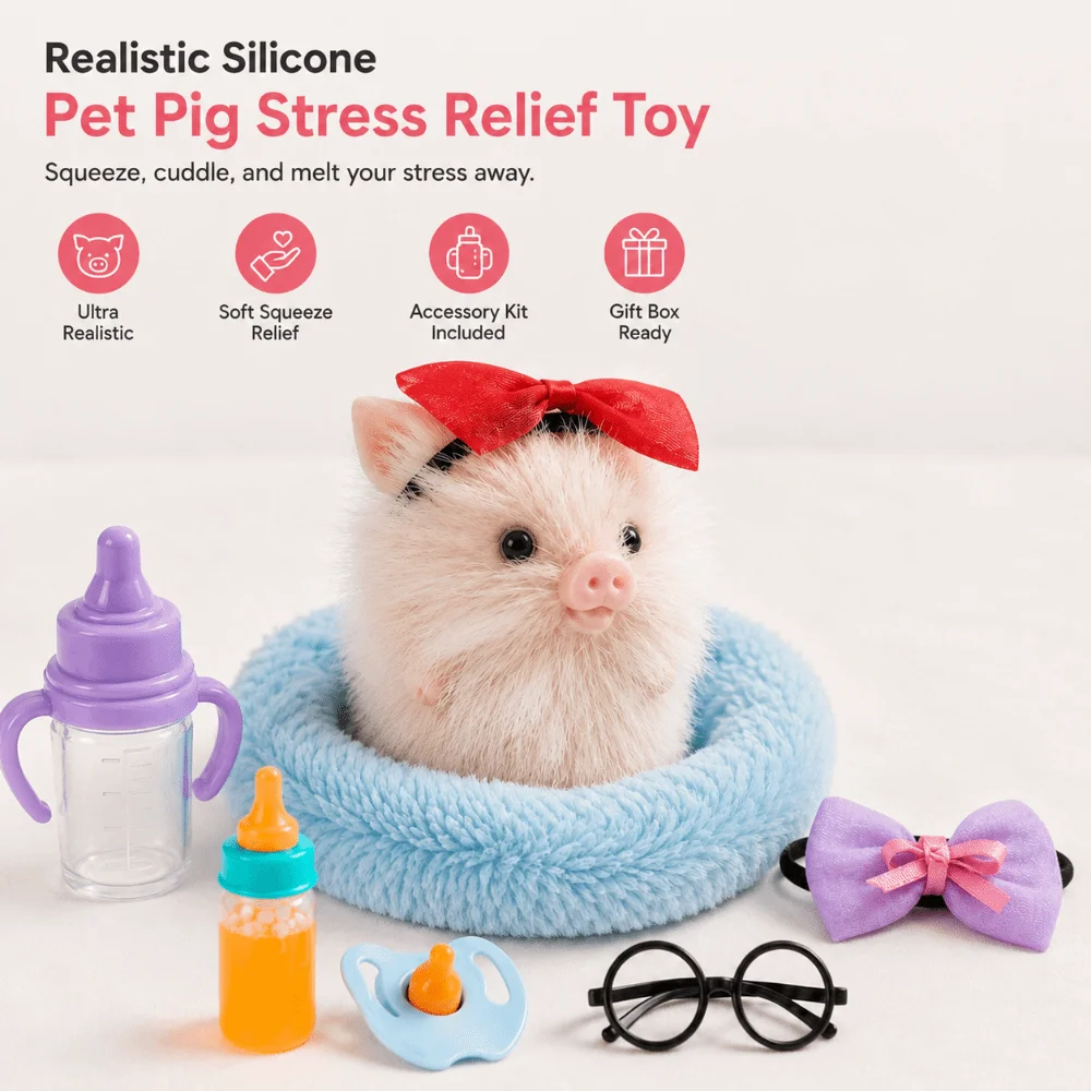 Silicone Reborn Pet Pig Doll Stress Relief Simulation Squeeze Toy Lifelike Texture Hairy Surface Soft Animal Toy Children Gift
Silicone Reborn Pet Pig Doll Stress Relief Simulation Squeeze Toy Lifelike Texture Hairy Surface Soft Animal Toy Children Gift