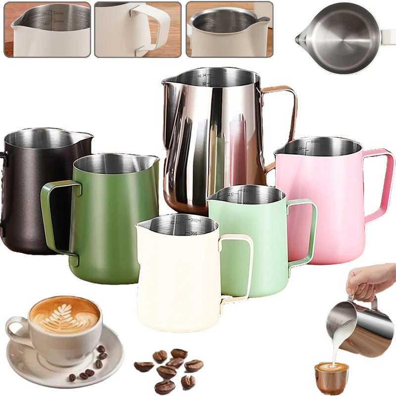 Hot Sale Stainless Steel Coffee Milk Frothing Pitcher with Scale,Handle Design Easy Clean Professional Cafe Utensil Taza De Café
Hot Sale Stainless Steel Coffee Milk Frothing Pitcher with Scale,Handle Design Easy Clean Professional Cafe Utensil Taza De Café