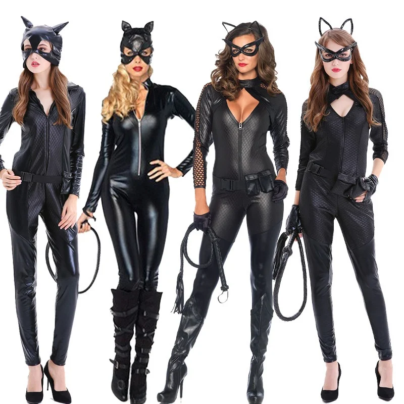 Sexy Leather Girl Outfit Halloween One-Piece Suit Cosplay Black Lady Performance Party Costume Polyester Fiber
Sexy Leather Girl Outfit Halloween One-Piece Suit Cosplay Black Lady Performance Party Costume Polyester Fiber