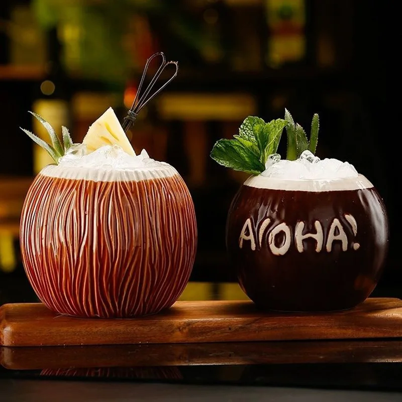 Vintage Coconut Tiki Cup Tiki Special Cocktail Cup Creative Personalized Ceramic Bar Coconut Shell Cup
Vintage Coconut Tiki Cup Tiki Special Cocktail Cup Creative Personalized Ceramic Bar Coconut Shell Cup