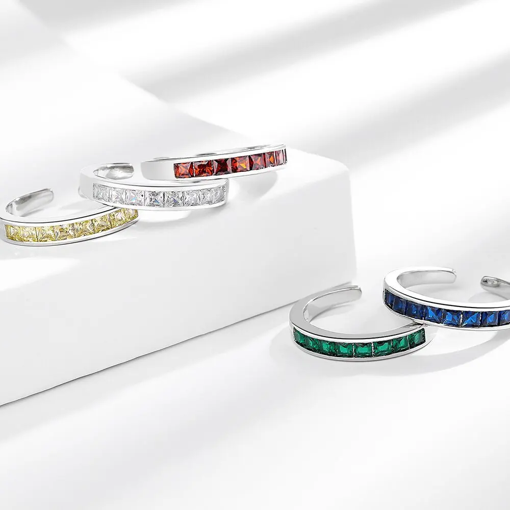 Hot selling 925 pure silver simple single row colored zircon ring female Korean fashion all-match personality stackable hand jew
Hot selling 925 pure silver simple single row colored zircon ring female Korean fashion all-match personality stackable hand jew