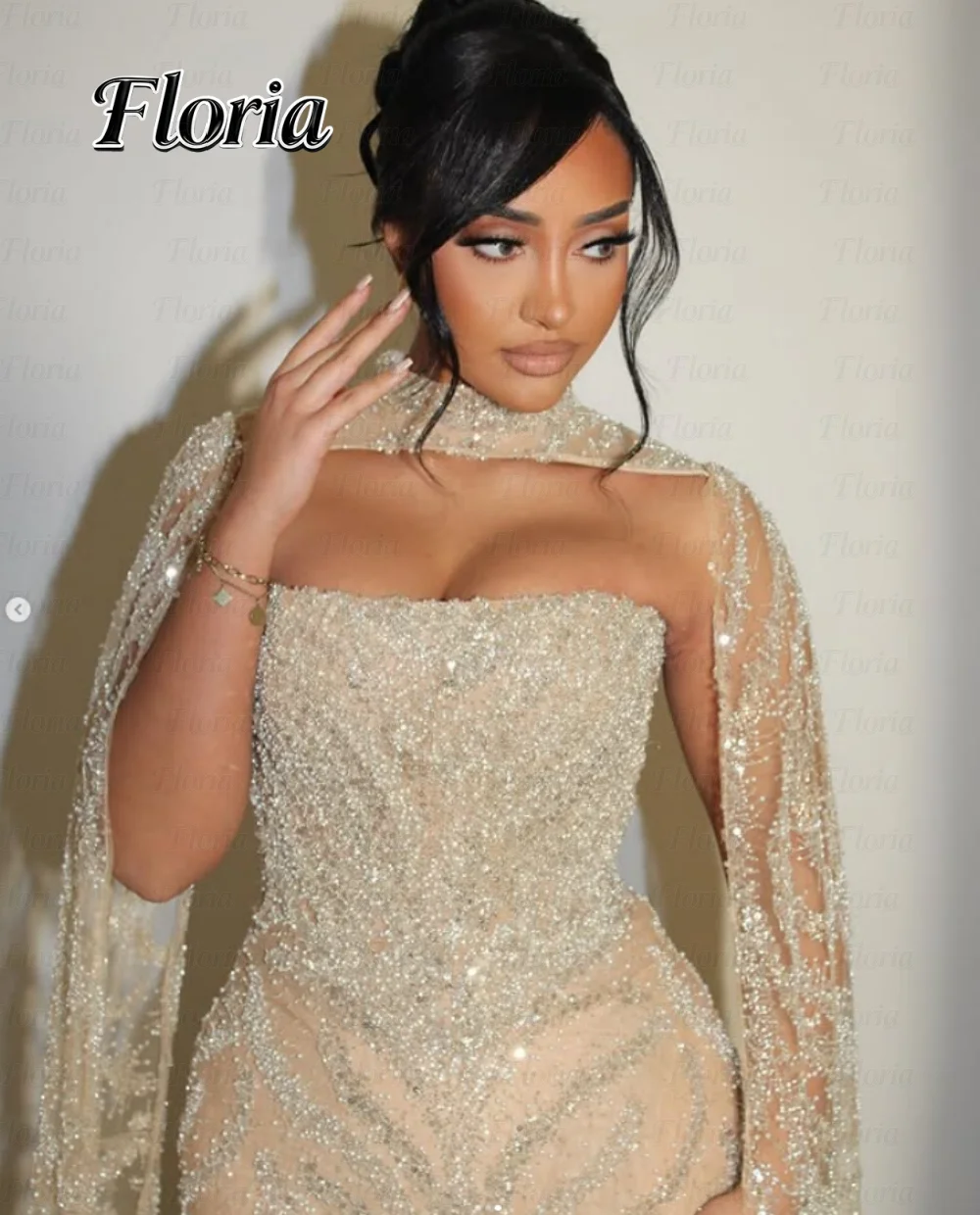 Two Pieces Cape Sleeve Prom Dresses Sequined Long Wedding Party Gown Beaded Lace Celebrity Night Dresses Customized Dubai Arabia
Two Pieces Cape Sleeve Prom Dresses Sequined Long Wedding Party Gown Beaded Lace Celebrity Night Dresses Customized Dubai Arabia