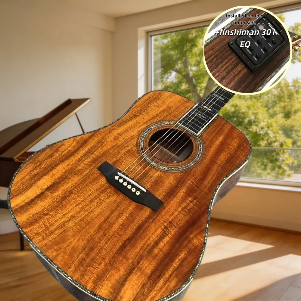 D45 Koa Acoustic Guitar White Fishman 301 Pickup Ebony Fingerboard Hexagonal Auspicious Cloud Fingerboard Inlay
D45 Koa Acoustic Guitar White Fishman 301 Pickup Ebony Fingerboard Hexagonal Auspicious Cloud Fingerboard Inlay