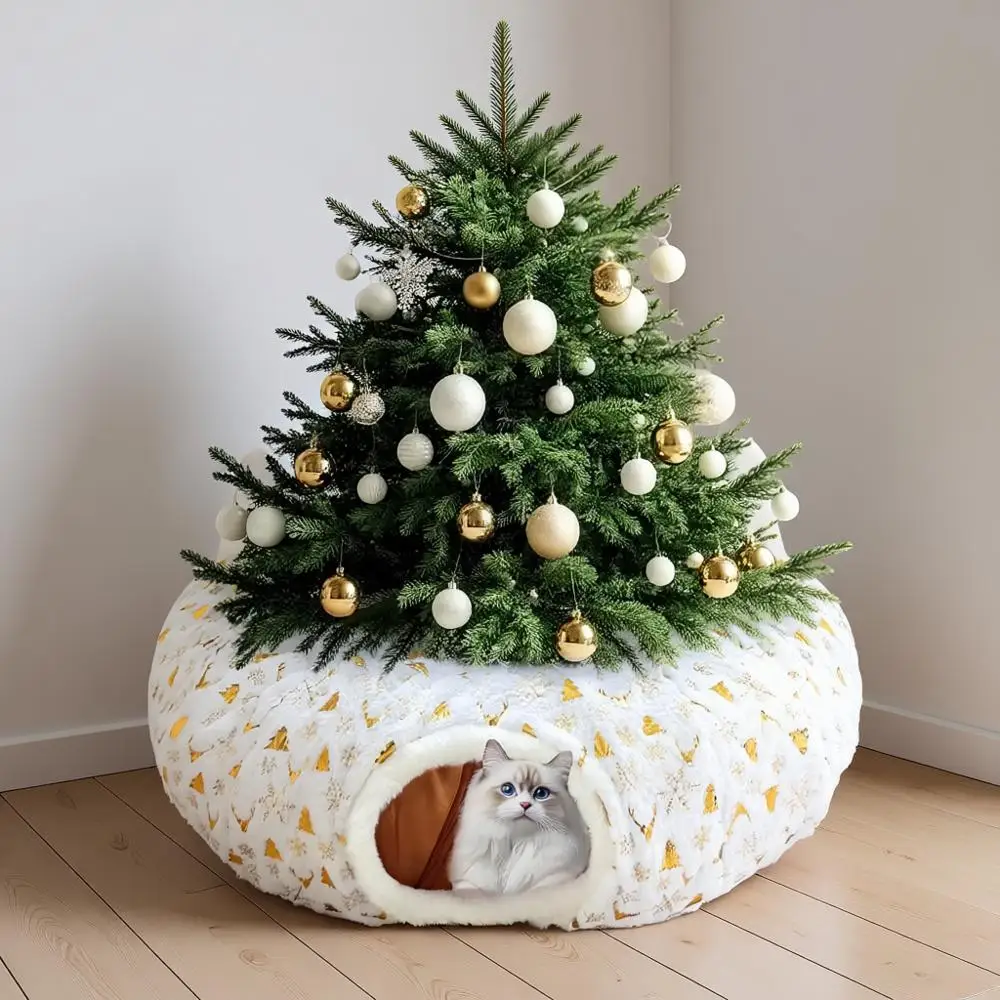 Тоннель-лежанка для кошек с подвесной игрушкой-мячиком, плюшевая пещера-пончик для кошек, тоннель для котят, кроликов, щенков, белый с золотым покрытием
Тоннель-лежанка для кошек с подвесной игрушкой-мячиком, плюшевая пещера-пончик для кошек, тоннель для котят, кроликов, щенков, белый с золотым покрытием