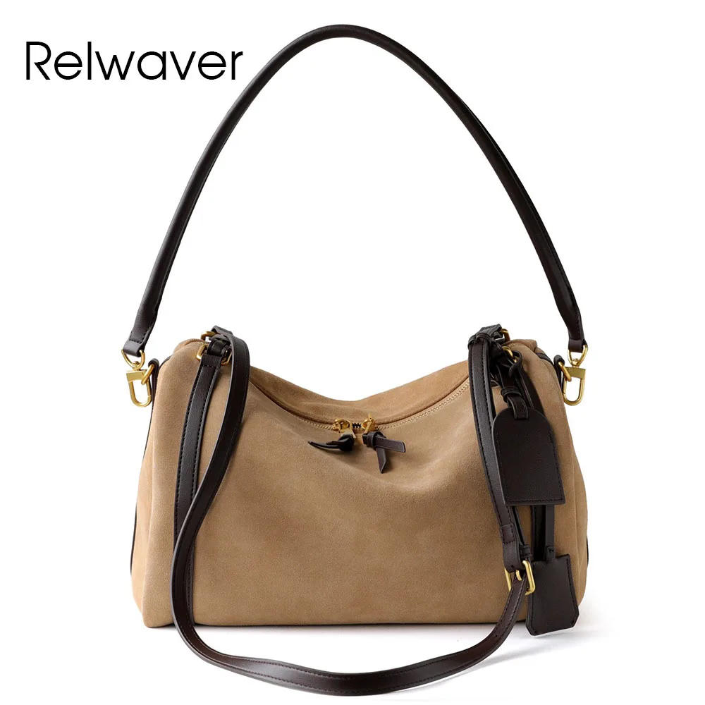 Relwaver genuine leather suede shoulder bag pillow 2025 winter fashion underarm big Boston bag chic contrast color crossbody bag
Relwaver genuine leather suede shoulder bag pillow 2025 winter fashion underarm big Boston bag chic contrast color crossbody bag