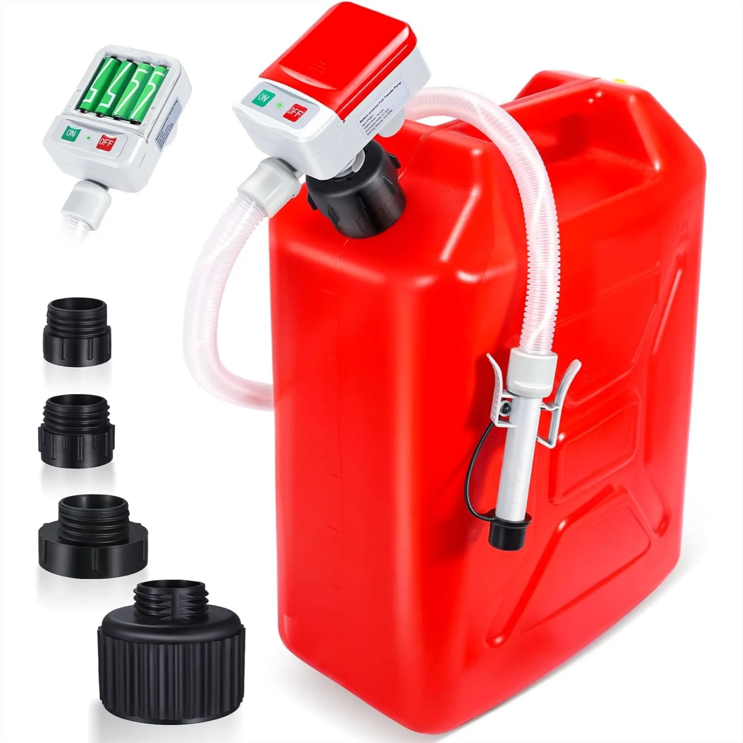 Fuel Transfer Pump with Auto-Stop Sensor & 30s Alert, 3.2GPM, 51in Hose, 4 Adapters for Gasoline Diesel Oil
Fuel Transfer Pump with Auto-Stop Sensor & 30s Alert, 3.2GPM, 51in Hose, 4 Adapters for Gasoline Diesel Oil