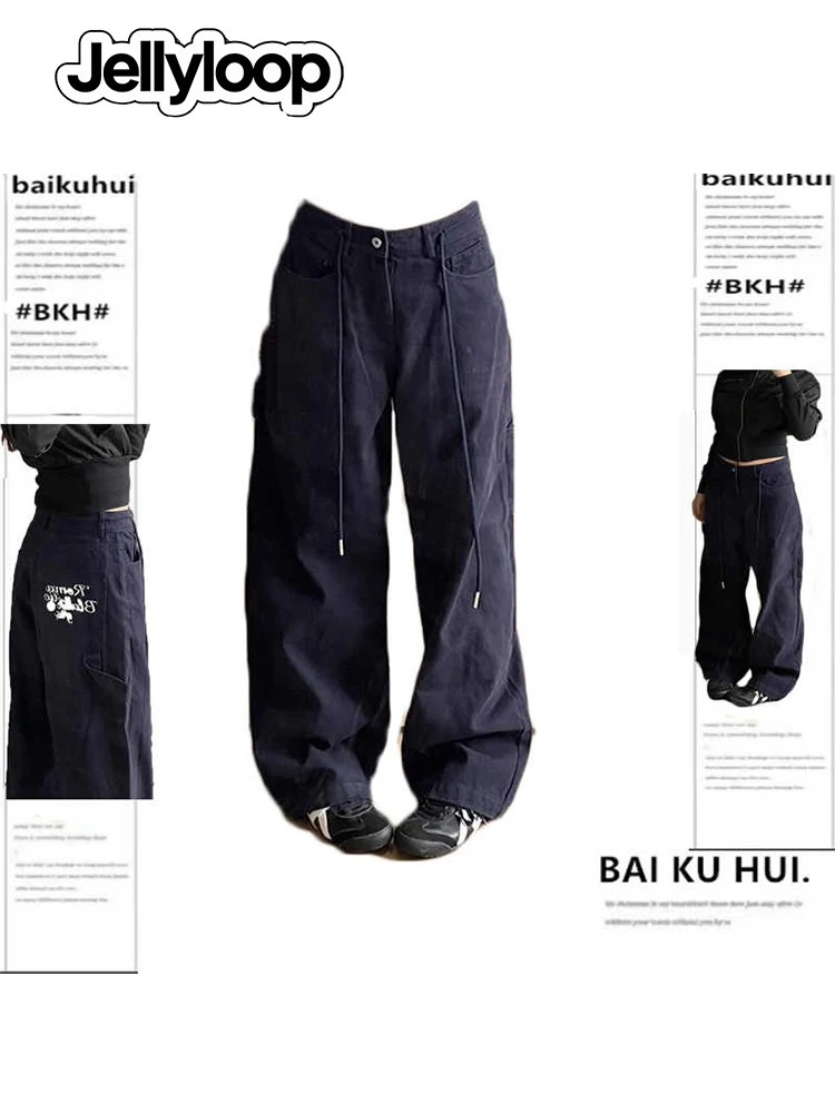 Осень-зима 202, женские джинсовые брюки-карго Cleanfit, гранж High Street, 2000-е годы, Y2K, мешковатые широкие джинсы, японский ковбойский Харадзюку
Осень-зима 202, женские джинсовые брюки-карго Cleanfit, гранж High Street, 2000-е годы, Y2K, мешковатые широкие джинсы, японский ковбойский Харадзюку