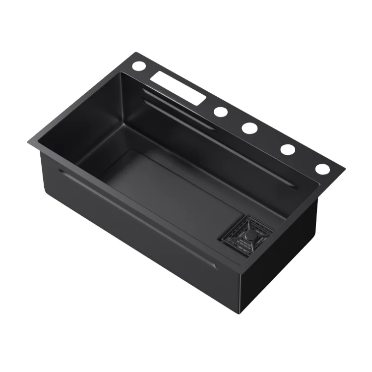 Многофункциональная кухонная мойка из нержавеющей стали с черным водопадом Undermount и одной чашей
Многофункциональная кухонная мойка из нержавеющей стали с черным водопадом Undermount и одной чашей