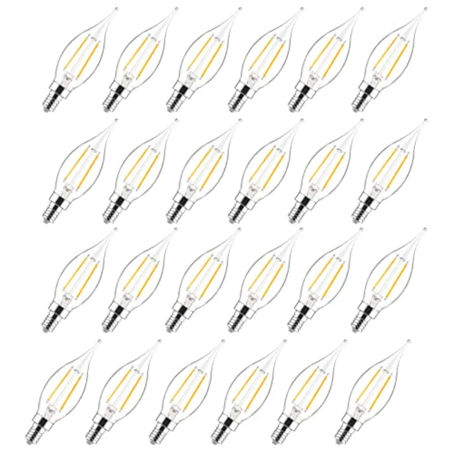 Candelabra LED Light Bulbs Dimmable, E12 Base, 40W Equivalent, CA10 Flame Tip, 2700K Candle Lights for Chandeliers, Ceiling Fan
Candelabra LED Light Bulbs Dimmable, E12 Base, 40W Equivalent, CA10 Flame Tip, 2700K Candle Lights for Chandeliers, Ceiling Fan