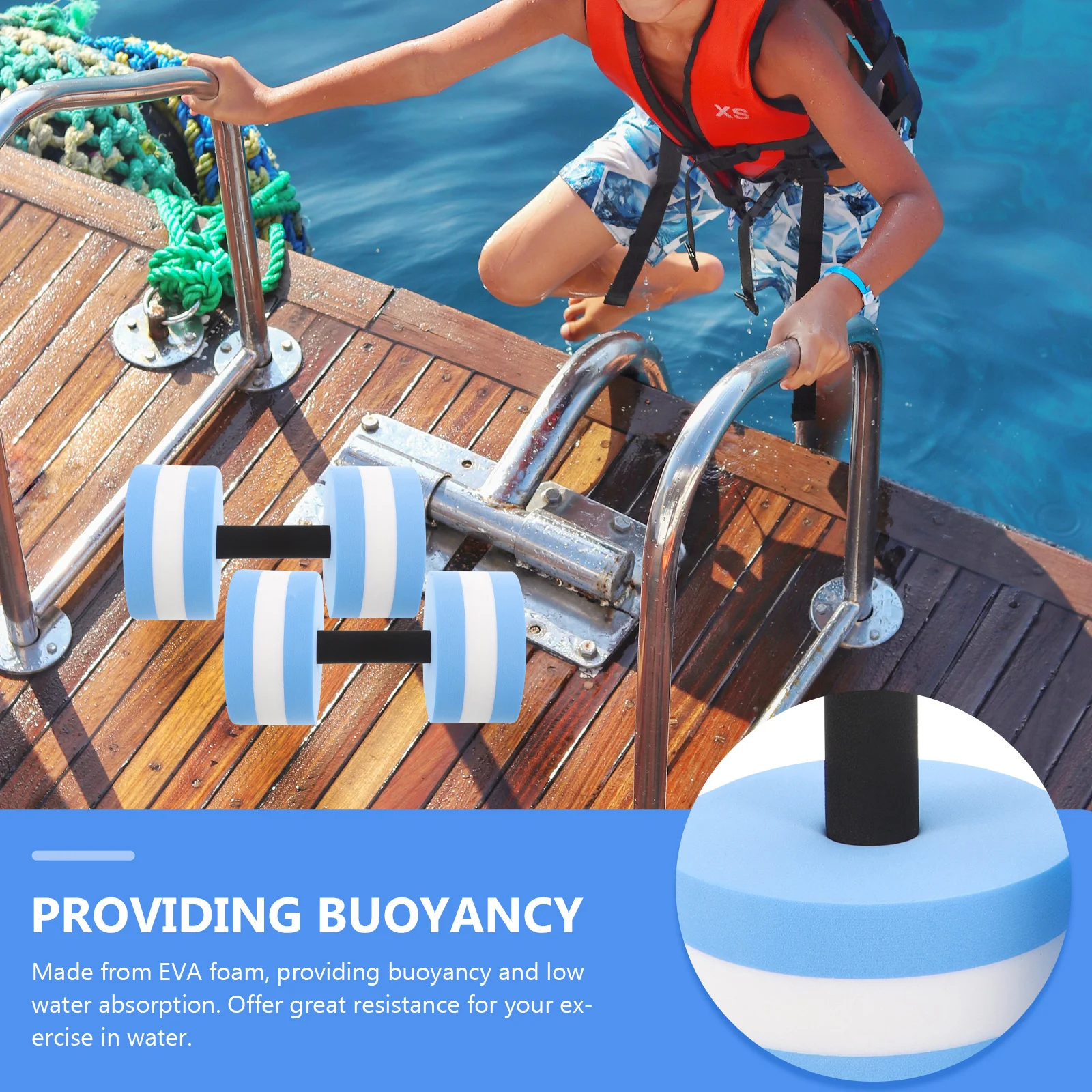 2pcs Eva Floating Dumbbell Water Aerobics Aquatic Barbell Swimming Pool Fitness Exercise Equipment Lightweight Blue
2pcs Eva Floating Dumbbell Water Aerobics Aquatic Barbell Swimming Pool Fitness Exercise Equipment Lightweight Blue