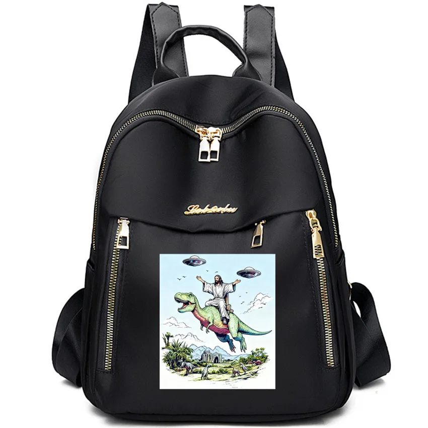 Large Capacity Oxford Cloth Nylon Black Backpack Cartoon Dinosaur Print Fashion Printing Girl Backpacks Women's Travel Backpack
Large Capacity Oxford Cloth Nylon Black Backpack Cartoon Dinosaur Print Fashion Printing Girl Backpacks Women's Travel Backpack