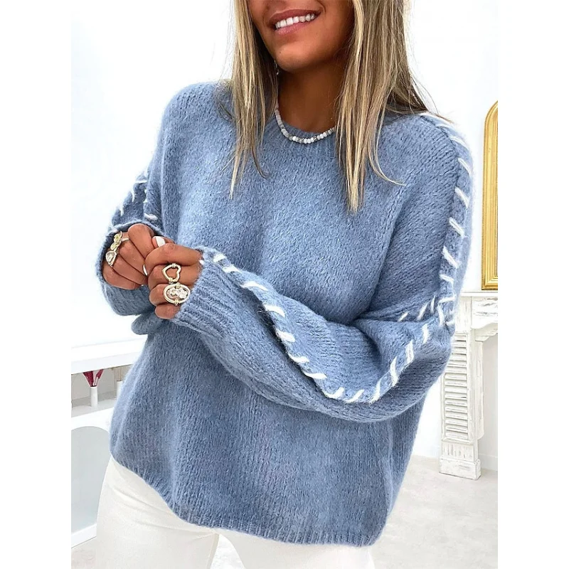 Yangyang European and American Women's Autumn/Winter Sweater round Neck Pullover Loose Sweater Top
Yangyang European and American Women's Autumn/Winter Sweater round Neck Pullover Loose Sweater Top