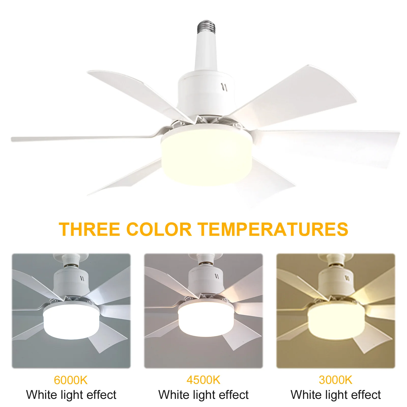 Socket Fan Light 3 Speeds Dimmable Screw in Ceiling Fan in Light Socket with Extender & 6 Blades for Bedroom Kitchen Living Room
Socket Fan Light 3 Speeds Dimmable Screw in Ceiling Fan in Light Socket with Extender & 6 Blades for Bedroom Kitchen Living Room