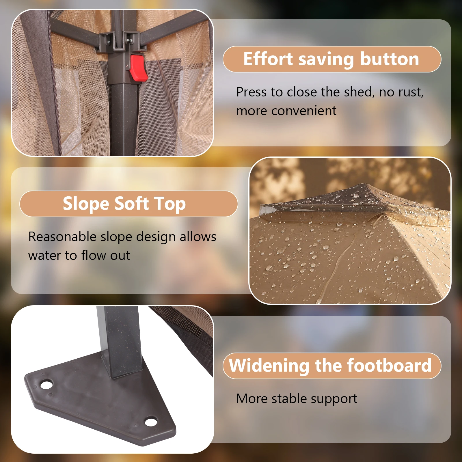 Уличная беседка 3х3 м с металлическим каркасом, колышками и москитными сетками, двухслойный тент-навес для террас и задних дворов, для вечеринок на открытом воздухе
Уличная беседка 3х3 м с металлическим каркасом, колышками и москитными сетками, двухслойный тент-навес для террас и задних дворов, для вечеринок на открытом воздухе