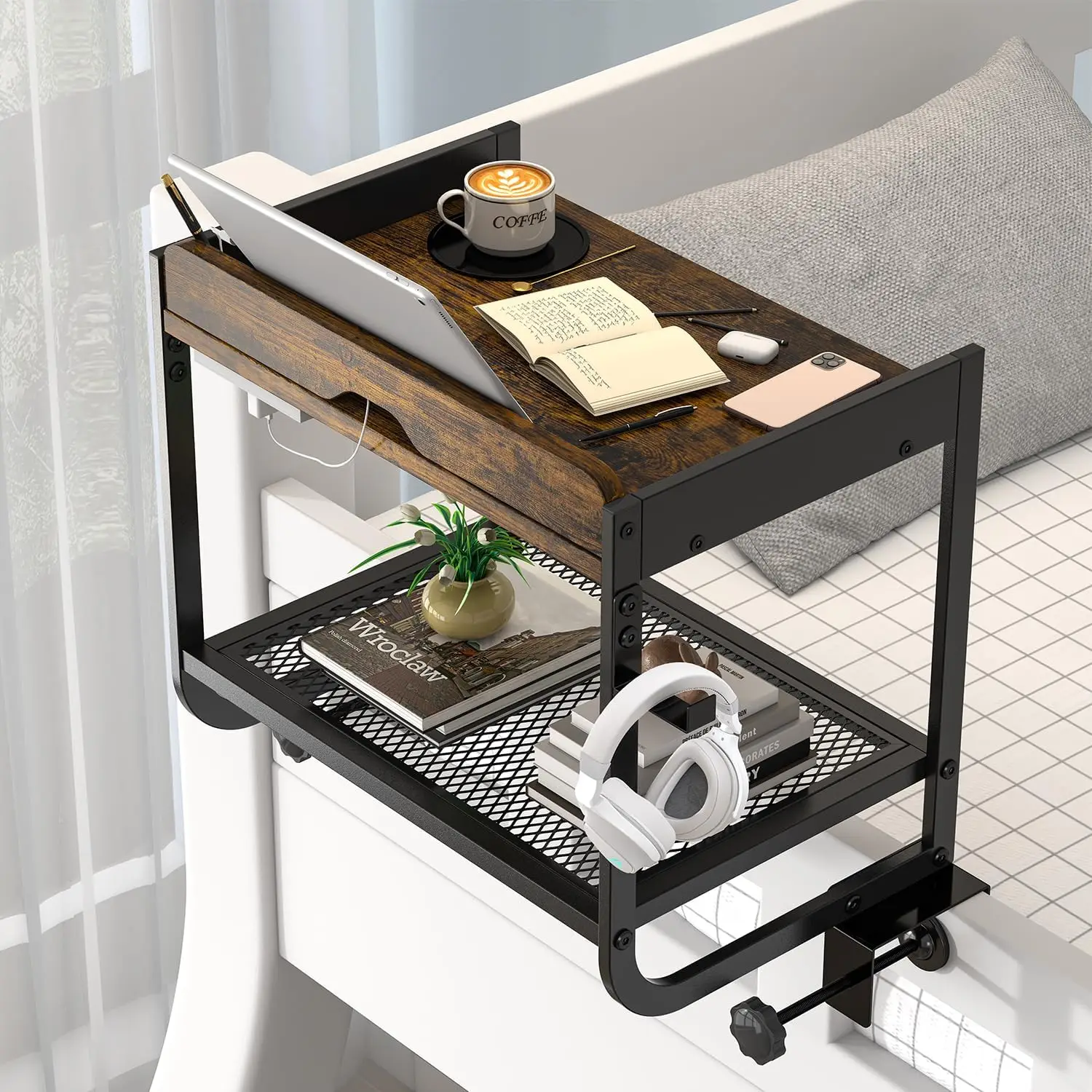 2 Tier Bedside Shelf for Dorm Bed & Top Bunk, Large Bunk Bed Shelf, College Dorm Room
2 Tier Bedside Shelf for Dorm Bed & Top Bunk, Large Bunk Bed Shelf, College Dorm Room