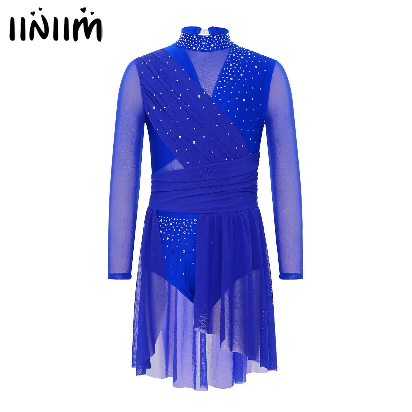 Kids Girls Glittery Rhinestones Ballet Lyrical Dance Costume Dress Long Sleeve Cutout Back Side Split Sheer Mesh Ruched Dress
Kids Girls Glittery Rhinestones Ballet Lyrical Dance Costume Dress Long Sleeve Cutout Back Side Split Sheer Mesh Ruched Dress