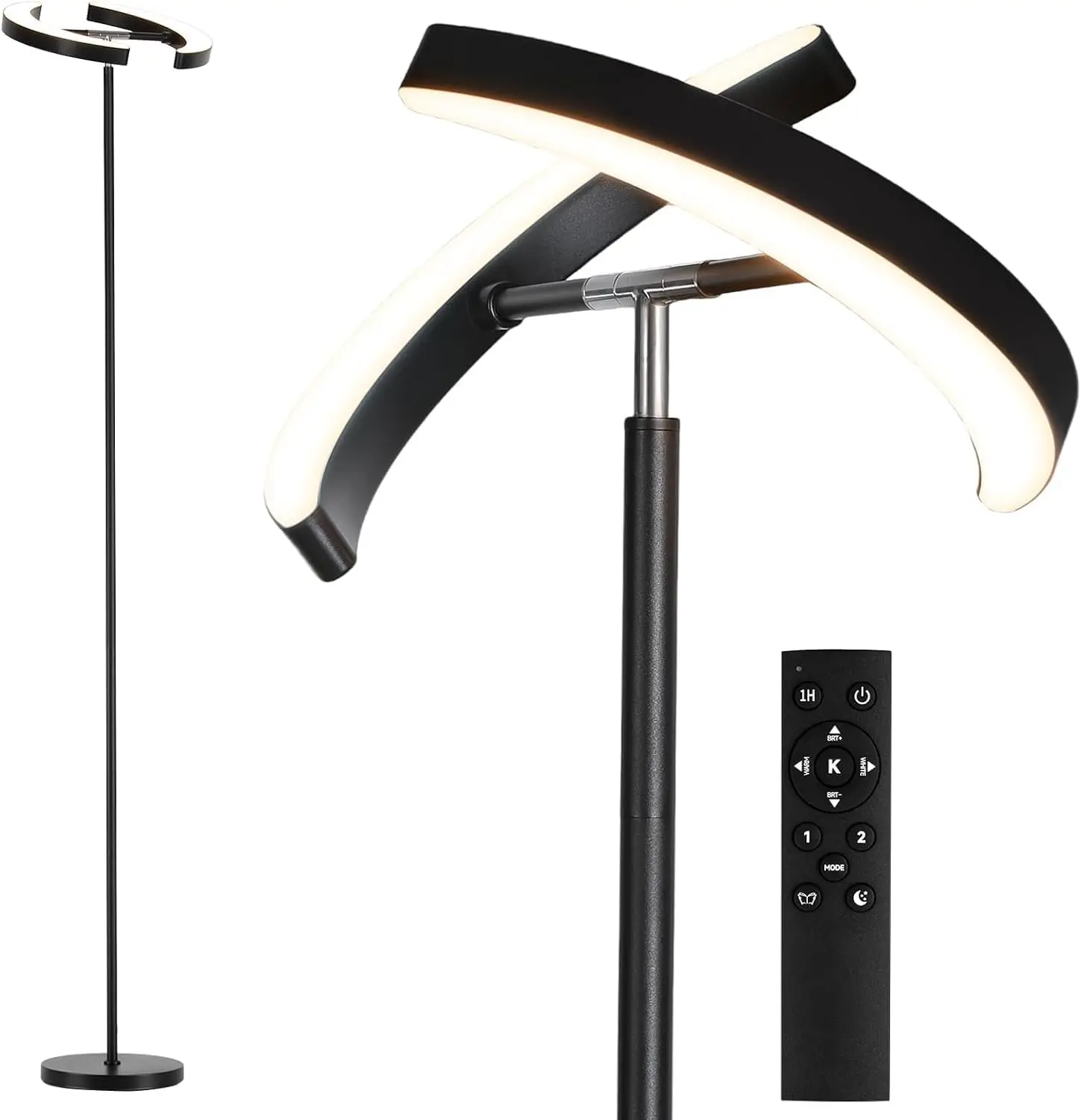 28W LED Floor Lamp with Remote, 1600LM Dimmable Standing Light, 74" Tall Rotatable Lights for Living Room Bedroom Office
28W LED Floor Lamp with Remote, 1600LM Dimmable Standing Light, 74" Tall Rotatable Lights for Living Room Bedroom Office